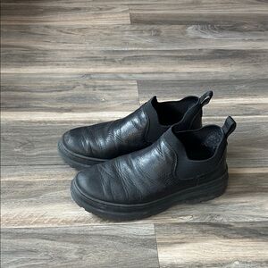 Georgia Boot Black Slip-On Leather Work Loafers